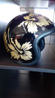 DMD VINTAGE FLOWER Jethelm Schwarz / Glanz S