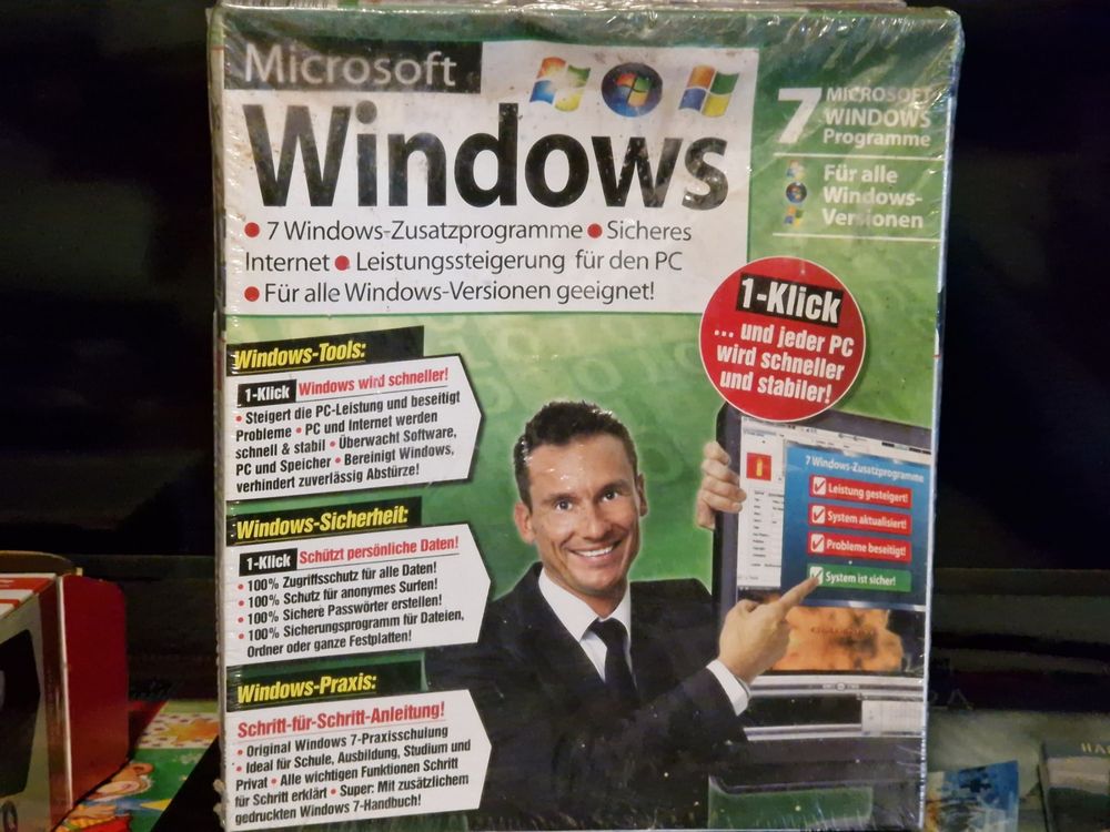 Microsoft Software: Windows 7. Original verpackt in der Folie von 2009. – Nuovo e nell'imballaggio originale da Wetzikon ZH venduto da Oldieslover