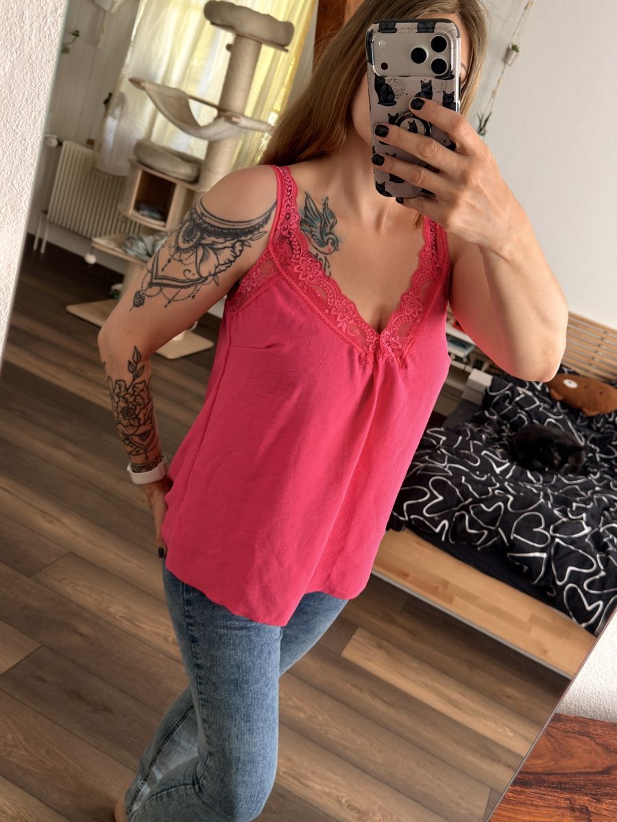 Tops: Spitzentop pink Grösse S Neu – Neuf (Voir description) à Sorvilier par Ms.Meow