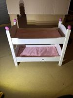 Puppenbett Etagenbett Holz weiss mit Blumenmotiv