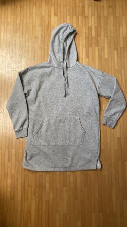 Grauer Hoodie-Dress Gr. S - Kuschelig Pullover Kapuze 
