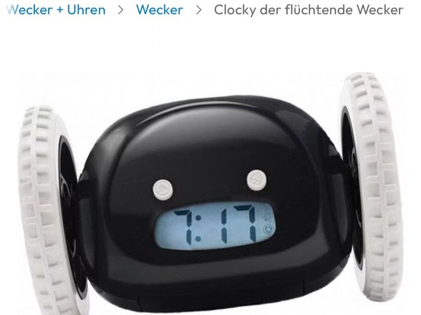 Clocky Sveglie: Clocky Digitaler Weglauf-Wecker auf Räder, schwarz – Usato da Winterthur venduto da moschtli20 6