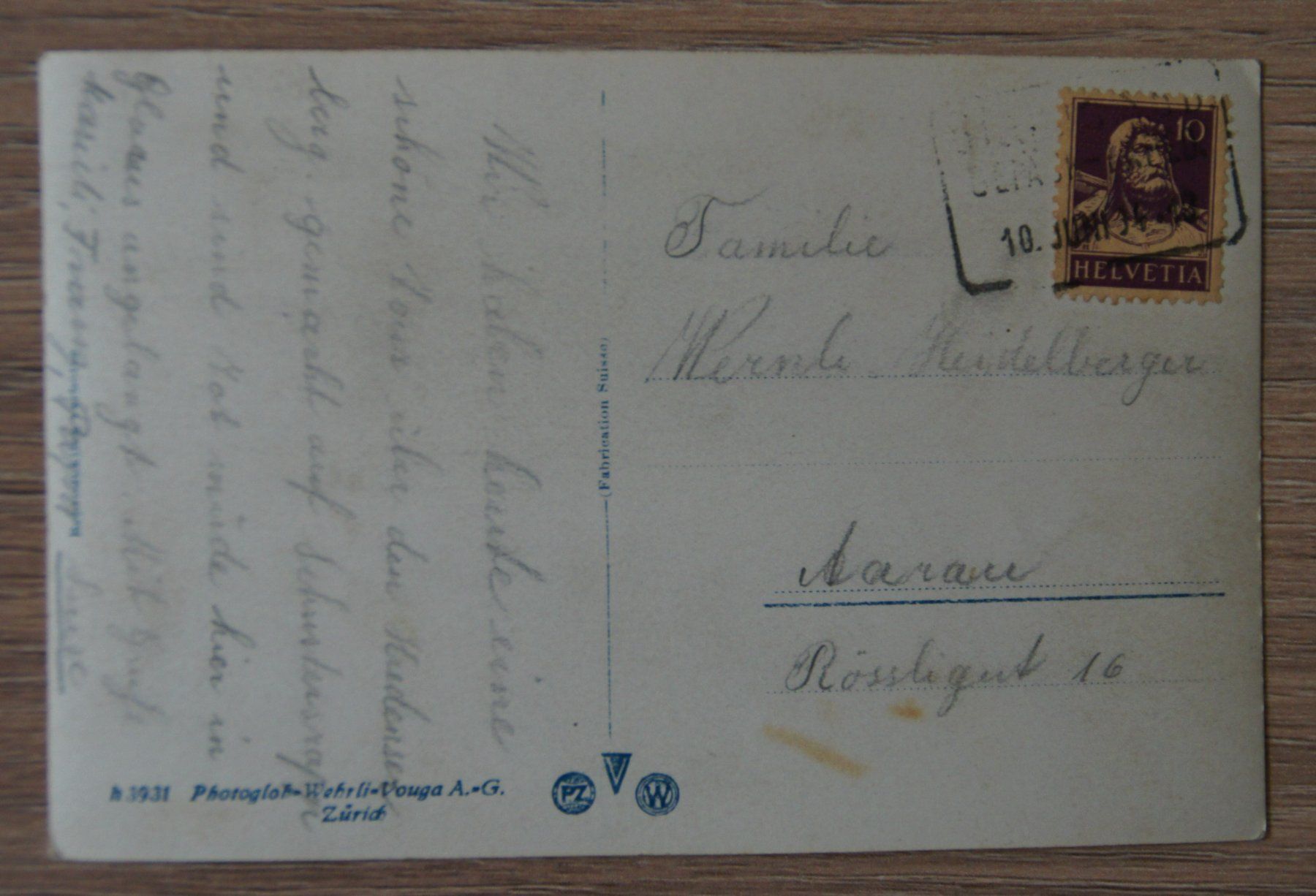Cartoline postali: Glarus mit Vorderglärnisch, 1934 – Usato da St. Margrethen SG venduto da maege07 1