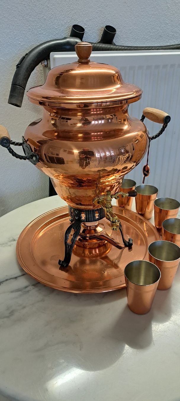 Geschirrsets: Kupfer Samovar mit 6 Bechern und Tablett – Gebraucht aus Welschenrohr von reberernst 3