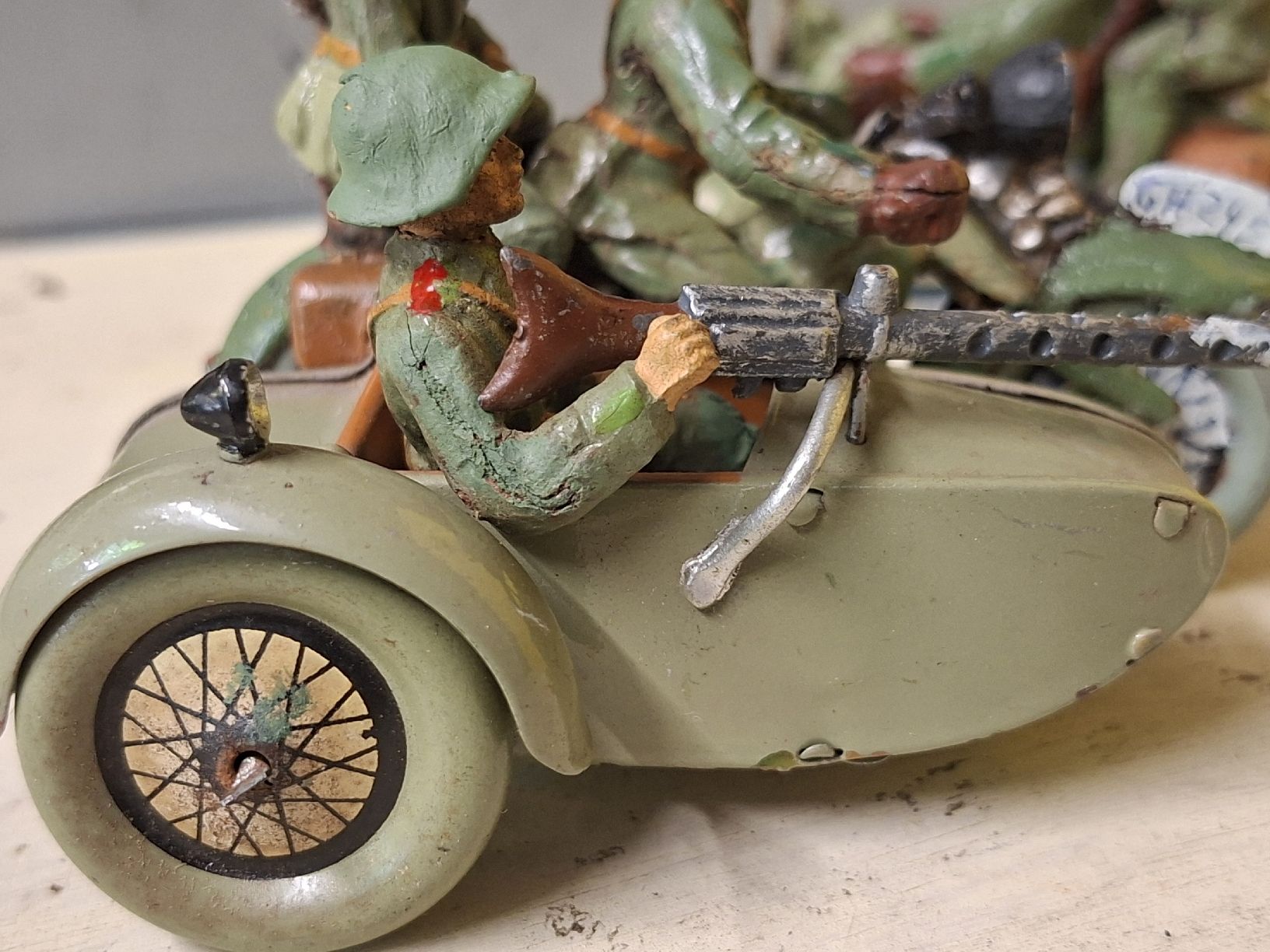 Elastolin Giocattoli: Side-car et moto suisses Elastolin – Usato da Monthey venduto da Jmbois 3