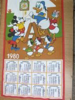Kalenderwandtuch 1980 Mickey Maus Disney Stoff Jahr