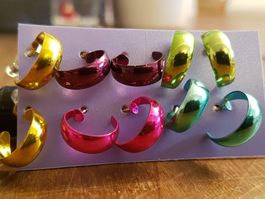Kreolen 5 Paar klein metallisés