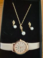 Schmuckset mit Uhr beige