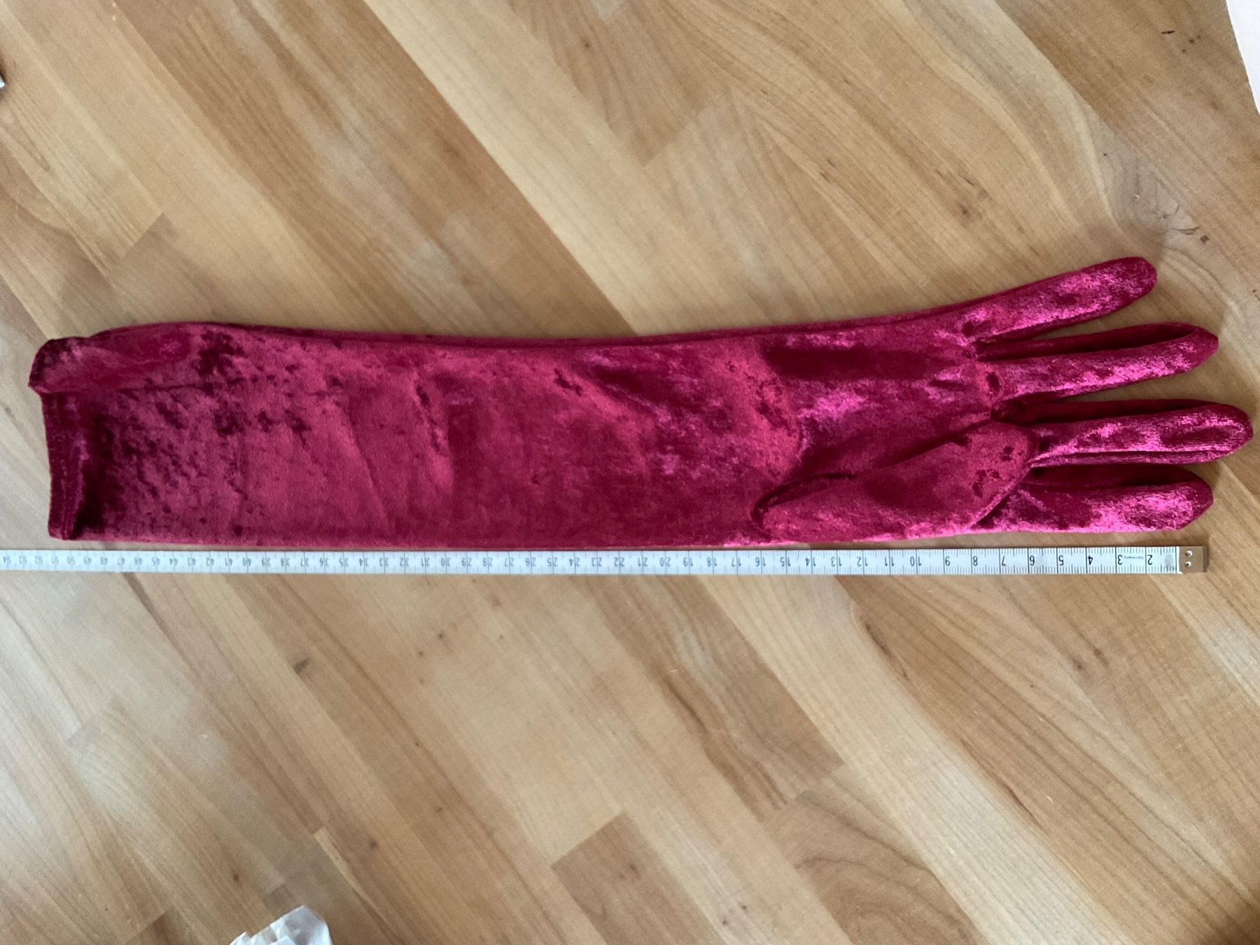 Guanti & manicotti: Stoff Samt Handschuhe Bordeaux lang – Nuovo (secondo la descrizione) da Rümlang venduto da resale35 2
