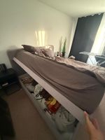 Boxspringbett mit Bettkasten Doppelbett 180x200cm grau