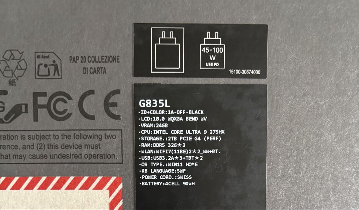 Asus Portables: ASUS ROG Strix SCAR 18 G835LX Nvidia RTX 5090 – Neuf (Voir description) à Düdingen par fit_bm9j 2