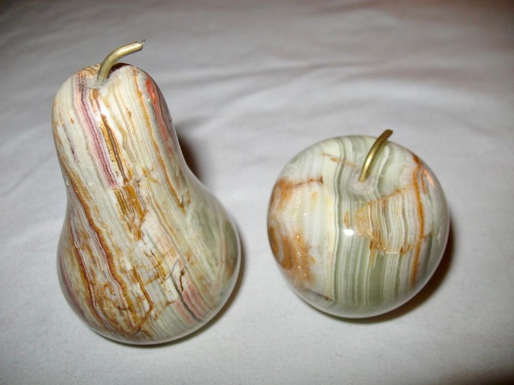 Deko Natur Stein Figuren Apfel Birne Marmor | Kaufen auf Ricardo