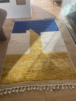 Tapis Beni Ouarain fait main, laine vierge, parfait état