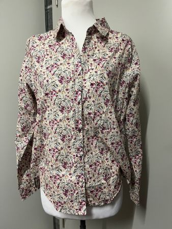 Bluse mit Blumen, Baumwolle, Gr. S/M, NP 59.-