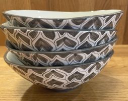 4 Stück Schalen Weiss/Grau von Luca Catia, Italien