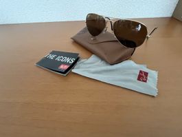 Sonnenbrille Ray-Ban Aviator Gold braun 
