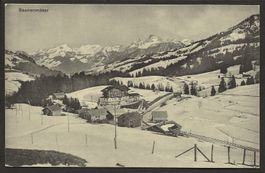 Saanenmöser Dorf Saanen Winter Schnee Sporthotel alte Karte