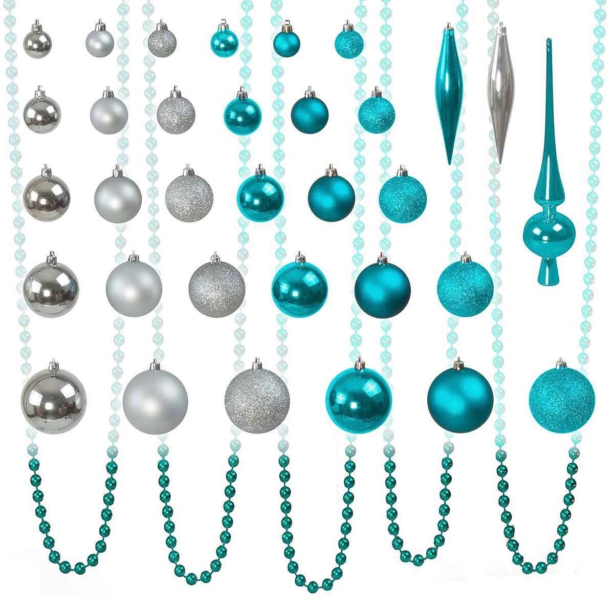 Tutte le decorazioni: Riesen Weihnachtskugelset 130 tlg Aqua/Silber – Nuovo e nell'imballaggio originale da Basel venduto da Seifehuesli 3