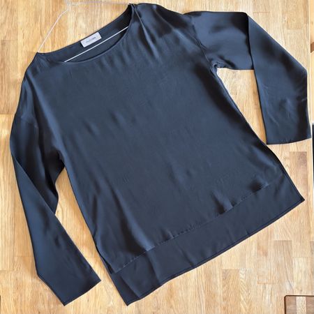 Falconeri Bluse M Schwarz 100% Seide Neu