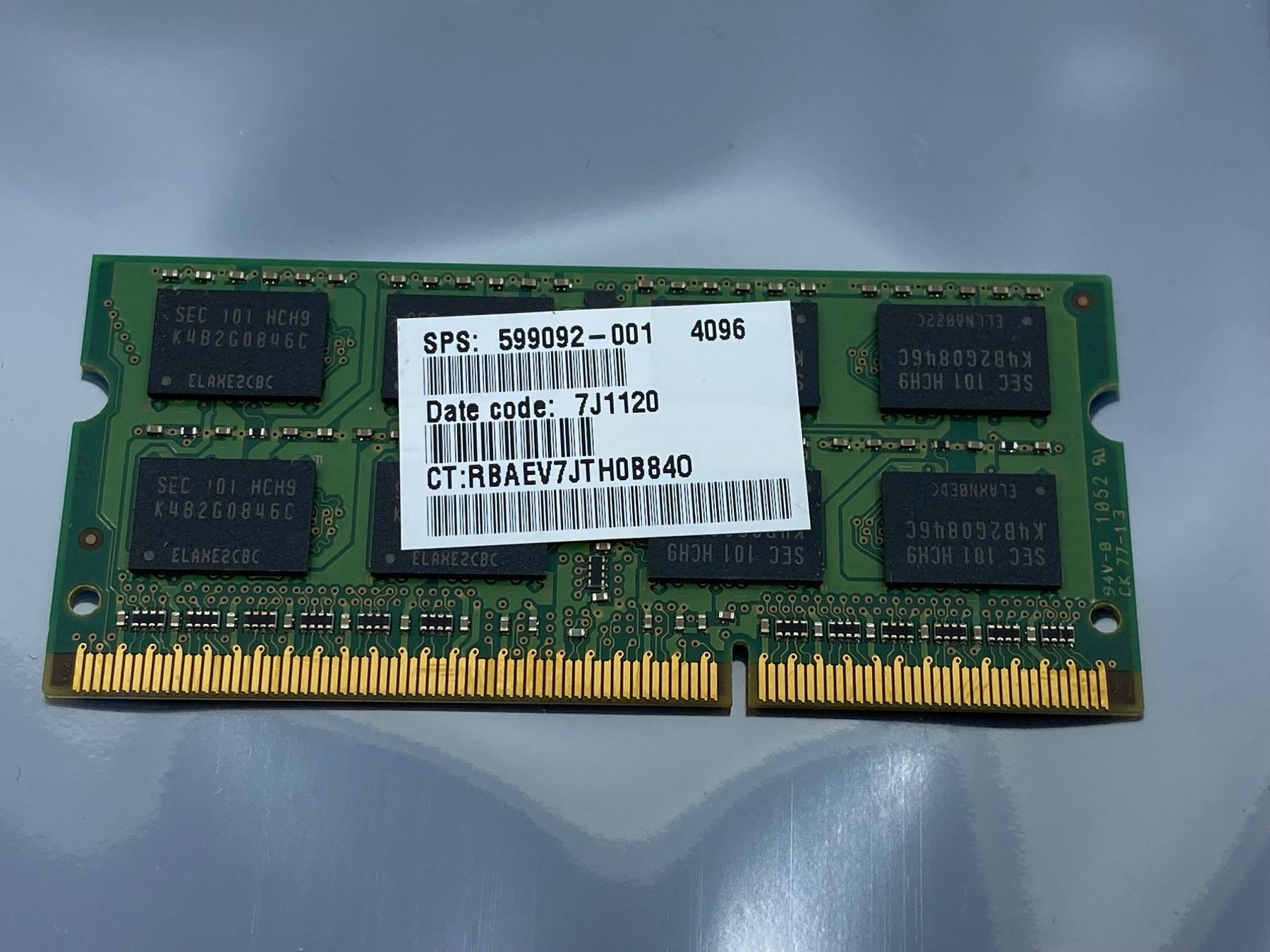 Samsung Memoria / RAM: 4GB Samsung 2Rx8 PC3 - 10600S Notebook Memory Modul – Usato da Langwiesen venduto da Restposten-24 2