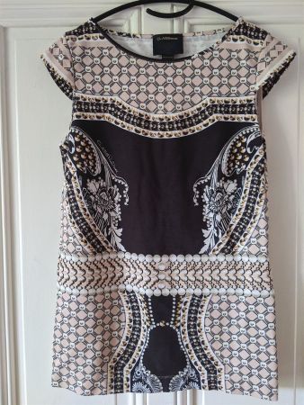 ROBERTO CAVALLI : Elégant shirt baroque marron-rose 36