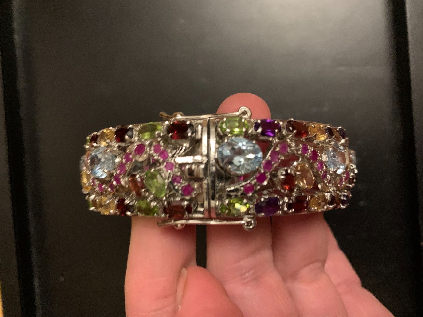 Bracciali & Braccialetti: Multicolor Edelstein Silber Armreif – Nuovo (secondo la descrizione) da Birsfelden venduto da Exclusivity 2