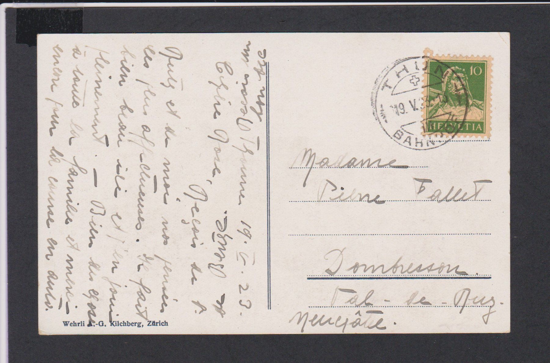 Cartoline postali: Thun   :   Kasernen und Bahnhof , alte Ansichtskarte 1923 – Usato da Vitznau venduto da Ropaku 1