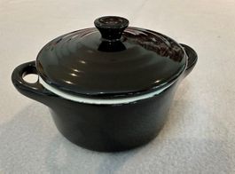Schwarze Mini-Cocotte - mit Deckel - 6 Stück