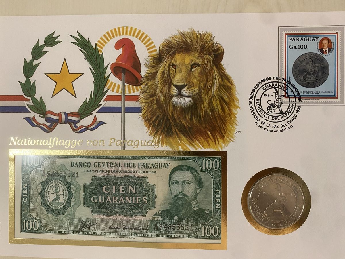 Toutes les monnaies: Numisbrief Paraguay mit Silbermünze – D'occasion à Muralto par Alex1912