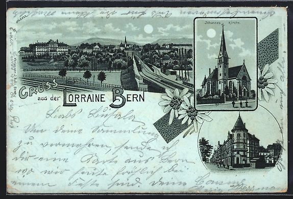 Cartes postales: Mondschein-Lithographie Bern, Lorraine,  – D'occasion à Berlin par bartko-reher