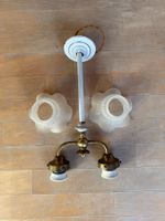 Weiss emailierte Doppelleuchte/Hängelampe/Deckenlampe