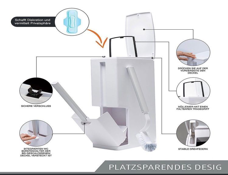 Altri accessori per il bagno: Toilettenbürste mit Mülleimer, Badezimmer Set. – Usato da Wald (ZH) venduto da JeweilsPlus 2