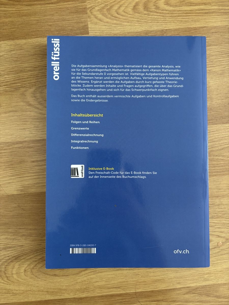 Libri: Analysis Aufgaben Orell Fuessli 2022 Edition new – Usato da Chur venduto da joa_l6tb 2
