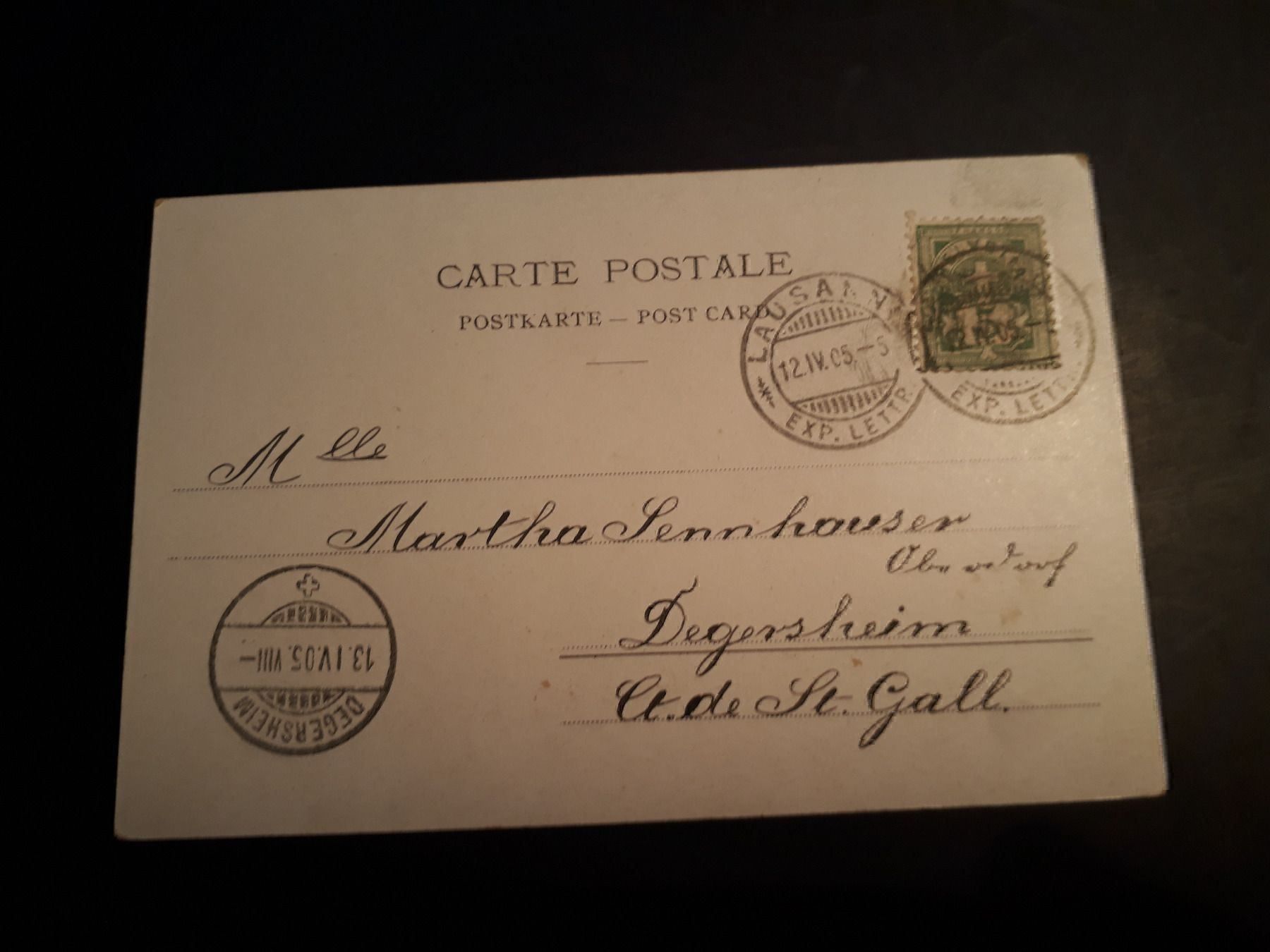 Cartoline postali: AK Lausanne, 1905 – Usato da Herzogenbuchsee venduto da Herkules9 1