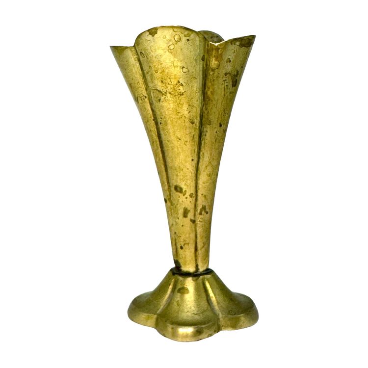 Petit Vase Bronze Signé Elias - Motif Muguet Et Fleurs Relief - Ancien