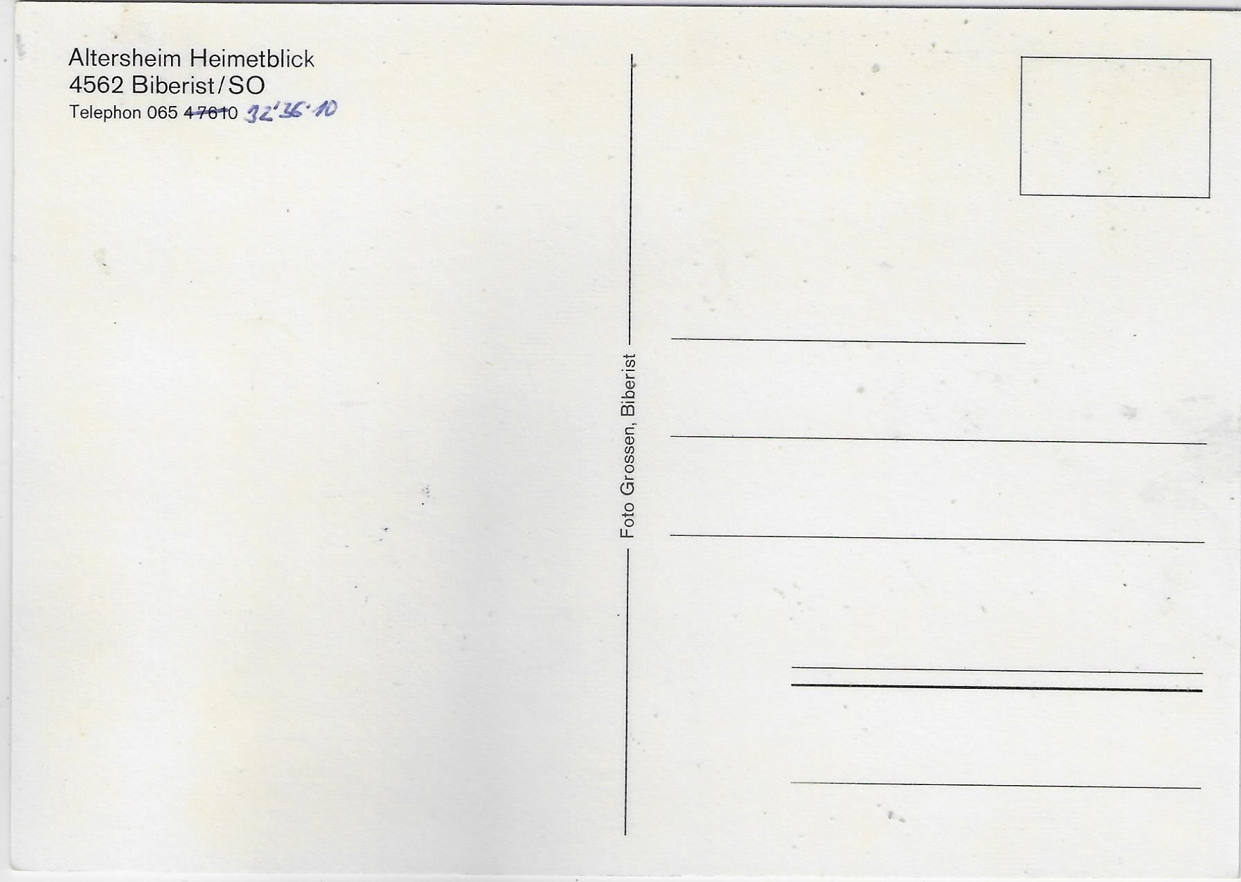 Cartoline postali: Altersheim Heimetblick Biberist SO – Usato da Ettingen venduto da Kartenplanet 1