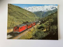 alte Ansichtskarte FurkaOberalp Bahn bei Station Tiefenbach