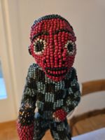 Antike Bamileke Glasperlenfigur Kamerun 31 cm