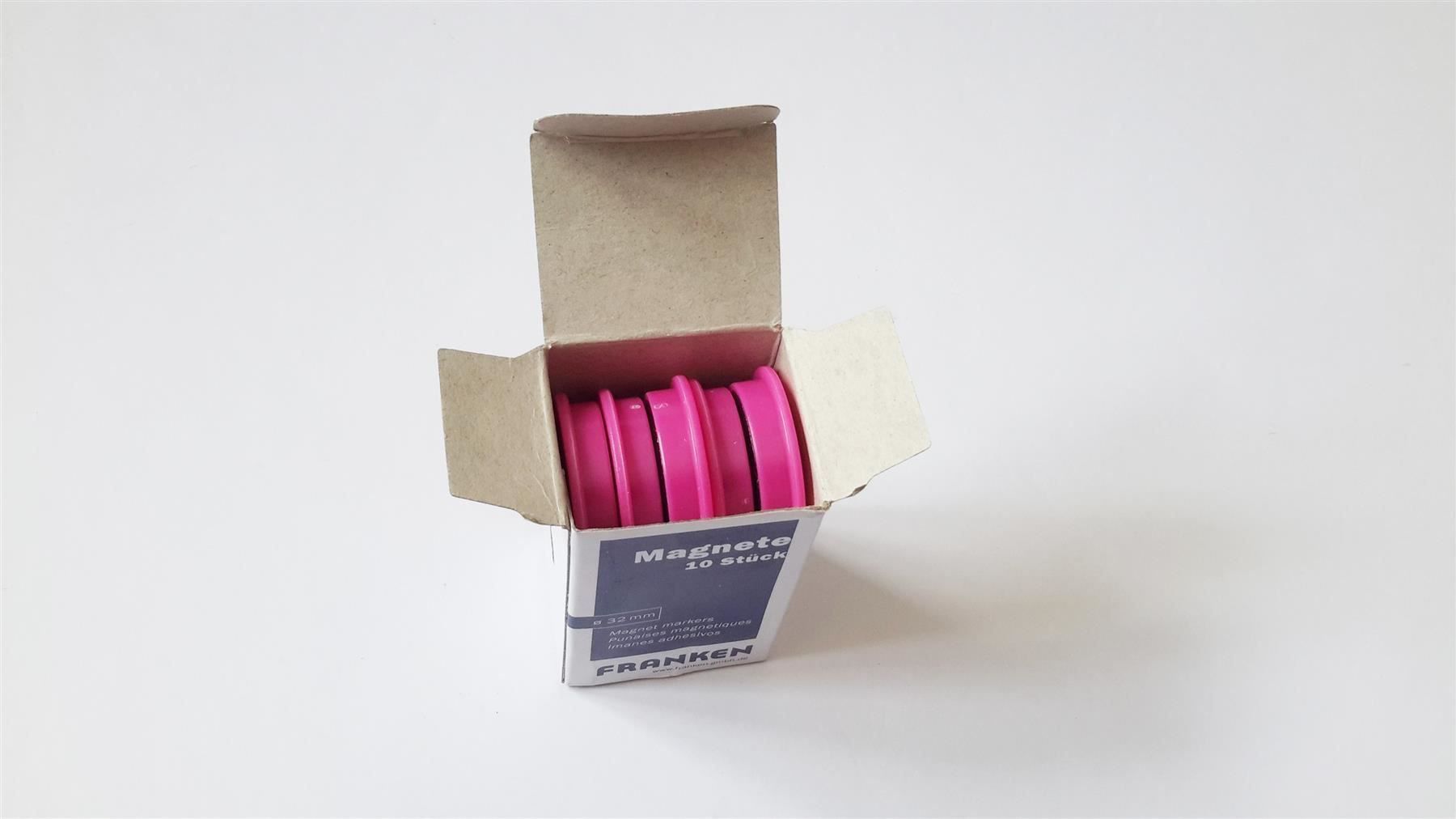 Magnete: Magnete 10 Stück, 32 mm, pink – Neu und originalverpackt aus St. Gallen von cointec 6