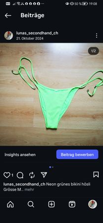 Neon grünes Bikini Höschen, Grösse M, Top Zustand!