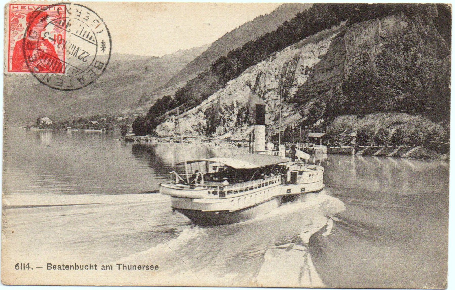 Cartoline postali: BEATENBUCHT am Thunersee - Dampfschiff – Usato da Jona venduto da philajona