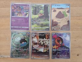 Set mit 6 Pokemonkarten auf Japanisch