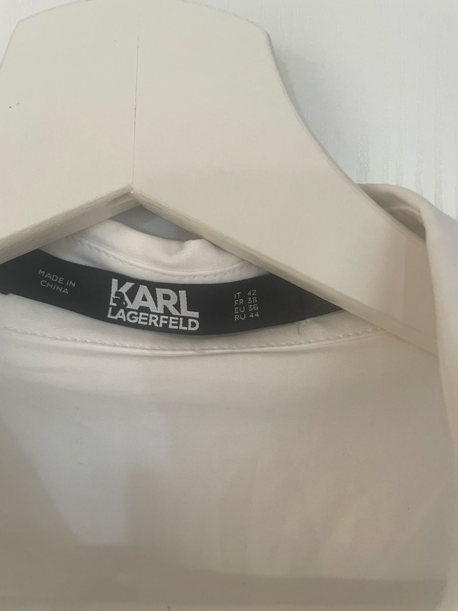 Karl Lagerfeld Vestiti: Karl Lagerfeld Hemdblusenkleid Weiss Baumwolle Gr. 36 – Nuovo (secondo la descrizione) da Steinhausen venduto da Marmottarosa 5
