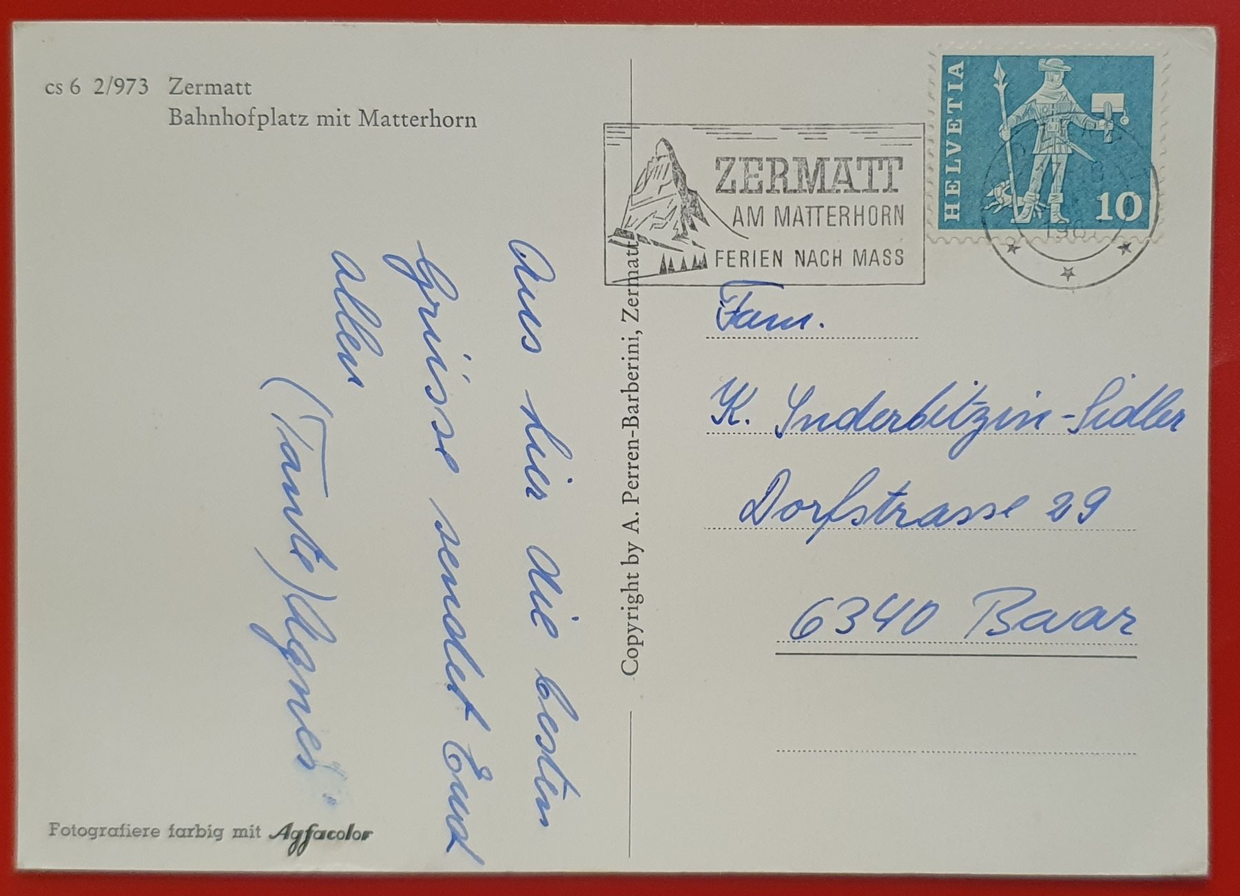 Cartoline postali: Zermatt 1967 - Bahnhofsplatz – Usato da Kreuzlingen venduto da Rschweiz1 1