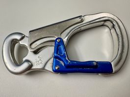 YOKE N-5032 Einhand-Alukarabiner Chrom-Blau