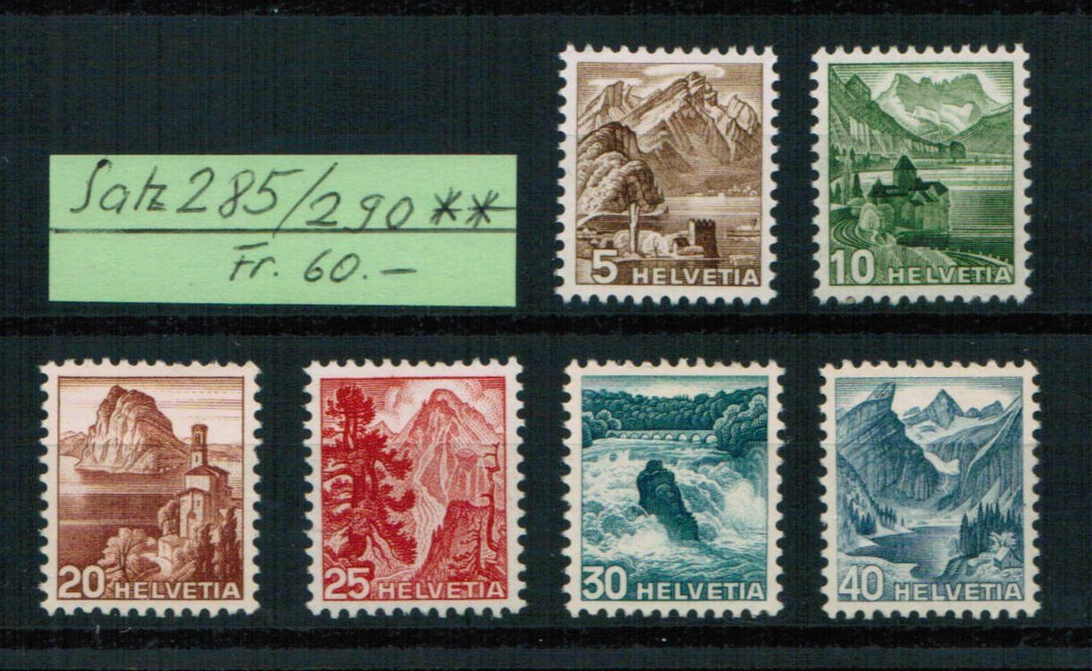 Tutti i francobolli: Satz 285-290 ** postfrisch – Nuovo (secondo la descrizione) da Bern venduto da peri02