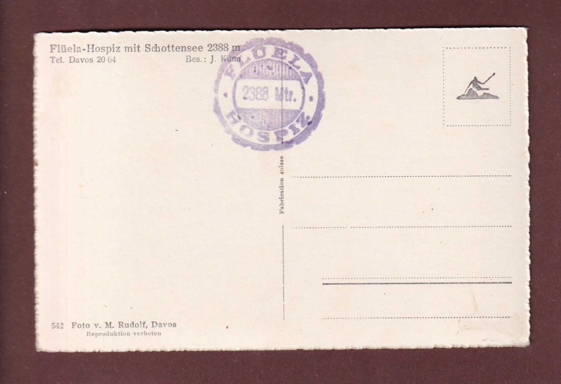 Cartes postales: FLÜELA-HOSPIZ - Schottensee – D'occasion à Pully par nicecards-shop 1
