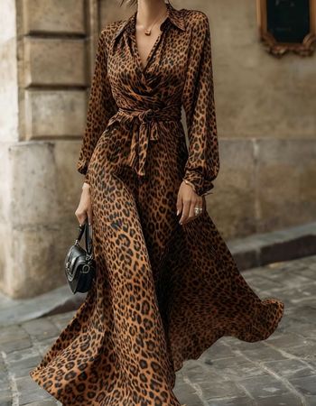 Chic Maxi Abito leopardato-tgM/L-nuovo🌞feste👌vacanze