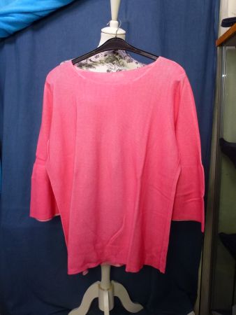LEINEN BAUMWOLLE TULPENÄRMEL PUDERROSA GR XL SOMMER PULLI
