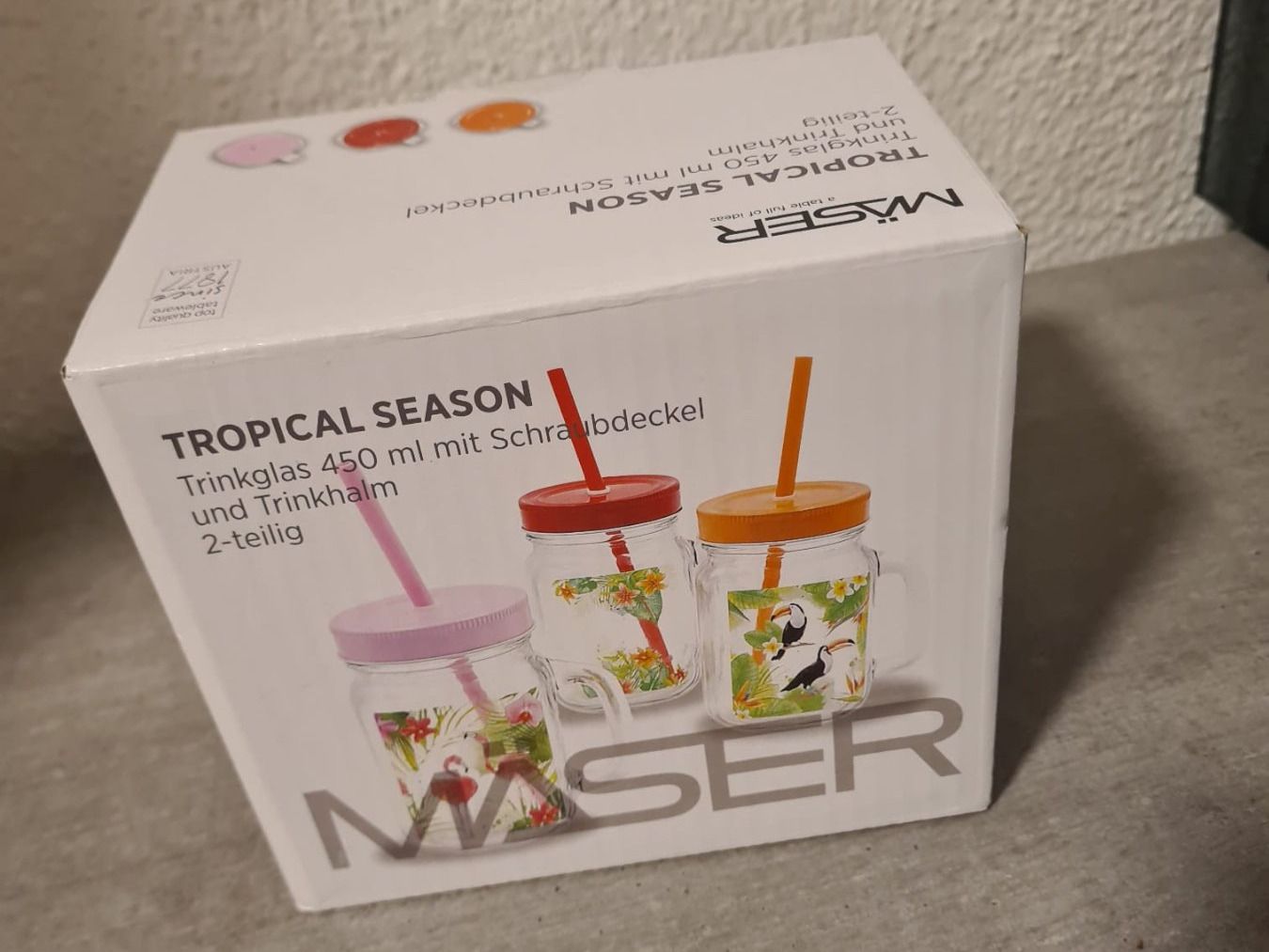 Gläser: Trinkglas - 2 Stück inkl. Trinkhalm – Neu und originalverpackt aus Buchs SG von iva_5msb